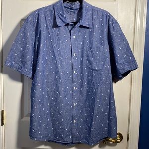 Chaps Mens Short Sleeve Nautical Button Down Denim Shirt XXL